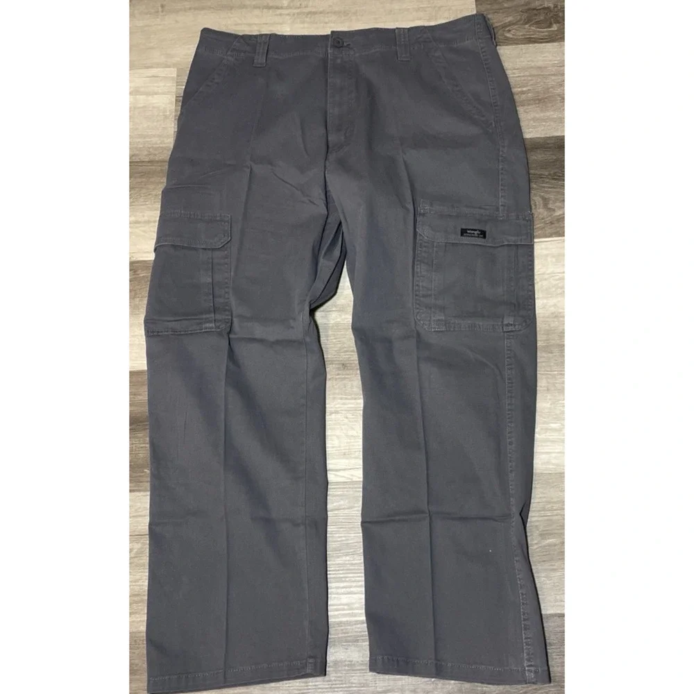 Men's Wrangler Cargo Pants Relaxed Fit Gray Five Star Heritage NEW 34x34